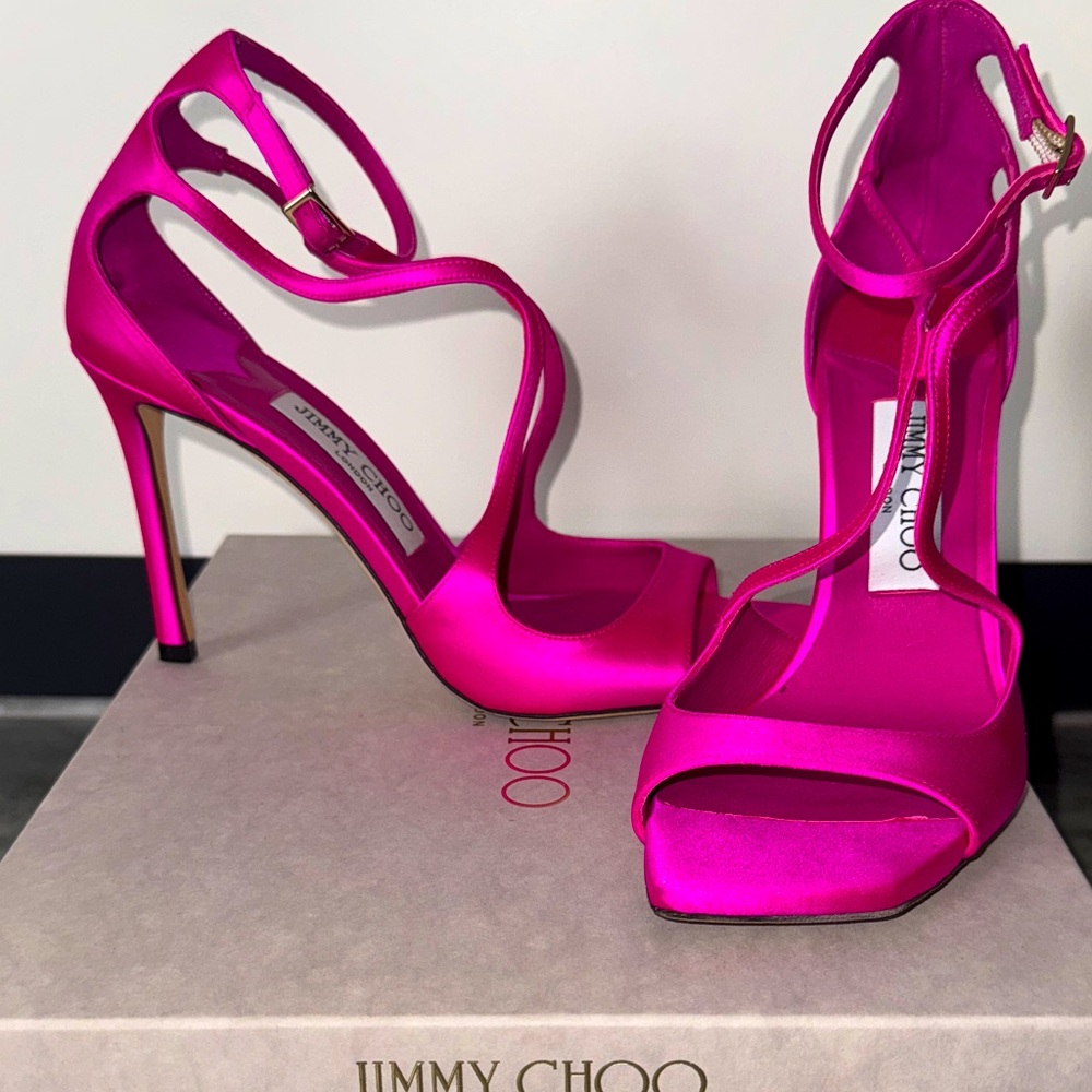 Jimmy Choo Fuchsia Satib Sandal